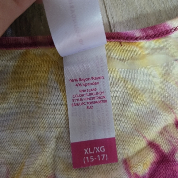 NOBO | Tie Dye Front Knot Loose Fit Bouse in Pink & Yellow sz XL - Picture 6 of 8